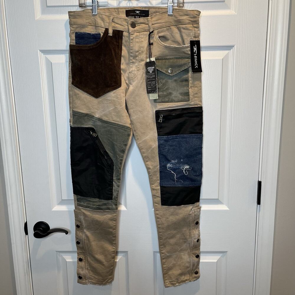 Jordan Craig Legacy Edition Men's 34X32 Patchwork Retro Patchwork Jeans